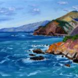 Painting titled "Rocky Coast" by Herscovitch Larry, Original Artwork, Oil