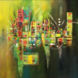 Peinture intitulée "City Light" par Chrystelle Belly, Œuvre d'art originale, Acrylique