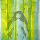 Dibujo titulada "Desnuda" por Laura Capurro, Obra de arte original, Tinta