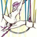 Рисунок под названием "acrobates.jpg" - Laurence Delmotte-Berreby, Подлинное произведение искусства, Маркер
