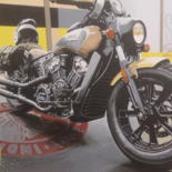 Painting titled "INDIAN Scout Bobber" by Laurence Delmotte-Berreby, Original Artwork, Acrylic