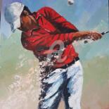 Painting titled "Le golfeur" by Laurence Clerembaux, Original Artwork, Acrylic
