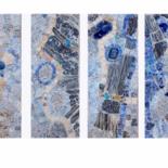 Scultura intitolato "4 panneaux bleu" da Laurent Hunzinger, Opera d'arte originale, Mosaico