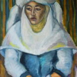 Peinture intitulée "LA FEMME KAZAKHE" par Lazzate Maral, Œuvre d'art originale, Huile Monté sur Châssis en bois