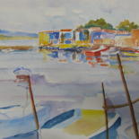Aquarelles de Sète, bassin de Thau, Palavas , cabane.. Marine paintings Watercolours by Jean-Noël Le Junter