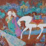 Painting titled "Tohir and Zuhra" by Lekim Ibragimov, Original Artwork, Oil