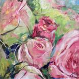 Painting titled "Rosen, Sommer, Rose…" by Tius, Original Artwork, Oil
