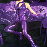 Painting titled "Ultra Violet" by Lena Snow, Original Artwork, Acrylic