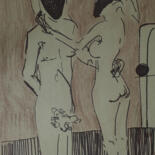 Drawing titled "8c23 / Lovers {$M}…" by Leni Smoragdova, Original Artwork, Marker