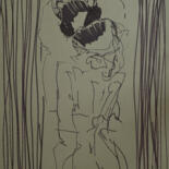 Drawing titled "2c98we / Lovers Dra…" by Leni Smoragdova, Original Artwork, Conté