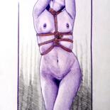 Dessin intitulée "Charlotte à la corde" par Les Ombres De Juillet, Œuvre d'art originale, Crayon