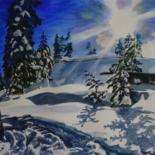 Pittura intitolato "Winter Quiet" da Leta Eydelberg, Opera d'arte originale, Acquarello