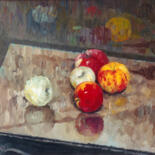 Peinture intitulée "Apples" par Lia Chechelashvili, Œuvre d'art originale, Huile Monté sur Châssis en bois