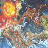 Painting titled "Sea Dragon" by Lia Nursalim, Original Artwork, Oil