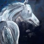Painting titled "Cheval" by Lilichacha, Original Artwork, Acrylic