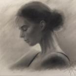 Drawing titled "Bw study" by L.Jakobsson, Original Artwork, Charcoal