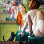 Arte digitale intitolato "L'abîme du miroir" da Lionel Morateur, Opera d'arte originale, Pittura digitale