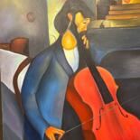 Painting titled "Le style Modigliani…" by Liopxp, Original Artwork, Oil Mounted on Wood Stretcher frame