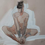 "Nude in a yoga pose" başlıklı Resim Liudmila Iliuchina tarafından, Orijinal sanat, Mürekkep
