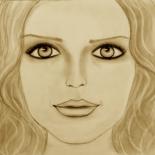 Dessin intitulée "Who's She ? Portrait" par Liza Peninon, Œuvre d'art originale, Crayon