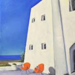 Painting titled "Santorini. Fragment1" by Liudmila Khapatko, Original Artwork, Oil