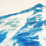 Printmaking titled "Surface de la mer -…" by Ln Le Cheviller, Original Artwork, Monotype