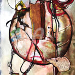 Painting titled "Post-humaniste rech…" by Loic Tarin (Doudoudidon), Original Artwork, Acrylic