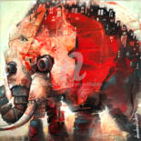 Pintura intitulada "L'éléphant de Ceres" por Loic Tarin (Doudoudidon), Obras de arte originais, Acrílico