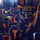 Painting titled "MUSIC COLOR" by Louis Runemberg, Original Artwork, Oil