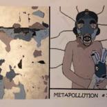 Painting titled "METAPOLLUTION # 13" by Louise Malbec, Original Artwork, Pastel