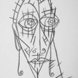 Drawing titled "L'homme qui regarde…" by Luc Wunenburger, Original Artwork