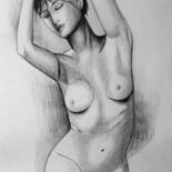 Disegno intitolato "Posing model" da Luciano Lombardi, Opera d'arte originale, Matita