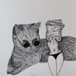 Desenho intitulada "Excited Cat  (canet…" por Luciano Costa, Obras de arte originais, Canetac de aerossol