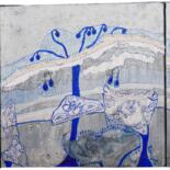Peinture intitulée "Arbres bleus (Tript…" par Lucie Goubert (Liu-Gôé), Œuvre d'art originale, Acrylique Monté sur Châssis en…