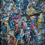 Peinture intitulée "Dans du Bleu" par Lucie Rydlova, Œuvre d'art originale, Acrylique