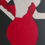 Картина под названием "Она-Пламя" - Людмила Грищук, Подлинное произведение искусства, Акрил