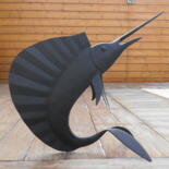 Sculpture intitulée "L'espadon voilier" par Ludo, Œuvre d'art originale, Métaux