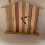 Design getiteld "Light wood clock" door Luisa Fari, Origineel Kunstwerk, Hout