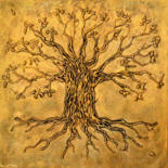 Peinture intitulée "Arbre de vie, en re…" par Lune Et Animo, Œuvre d'art originale, Acrylique