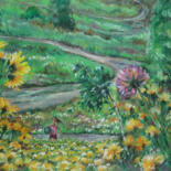 Картина под названием "Dandelion summer" - Lyudmila Chupina, Подлинное произведение искусства, Пастель