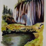 Painting titled ""CASCATE 2" Acquere…" by M.D-Agostino, Original Artwork, Watercolor