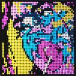 Sculpture titled "Hypnotized (Lego)" by Mach-One, Original Artwork, Mosaic Mounted on Other rigid panel