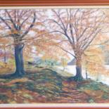 Painting titled "L'automne met le fe…" by Maclade, Original Artwork, Oil