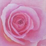 Peinture intitulée "Coeur de rose rose" par Magali Augris, Œuvre d'art originale, Acrylique Monté sur Châssis en bois