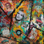 Painting titled "Sixties" by Magelli, Original Artwork, Acrylic Mounted on Wood Stretcher frame