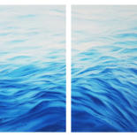 Painting titled "Diptych seascape wi…" by Svetlana Lileeva, Original Artwork, Watercolor