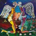 Peinture intitulée "les anges tombés du…" par Magule Wango, Œuvre d'art originale