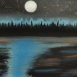 Painting titled "The Moon Lit Night.…" by Mahfuzur Rahman, Original Artwork, Pastel