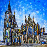 Painting titled "Cologne Cathedral" by Mirek Kuzniar, Original Artwork, Oil