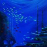 Peinture intitulée "Underwater" par Patricia Malka, Œuvre d'art originale, Huile Monté sur Châssis en bois